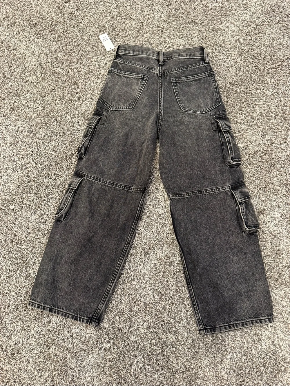 GAP Kids Baggy Cargo Jeans Black Wash Size 8 Slim NWT $59.95